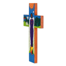 Load image into Gallery viewer, Handmade Cross Wall Decor from Guatemala - Angel of Peace | NOVICA