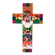 Load image into Gallery viewer, Handmade Guatemalan Religious Wood Cross - Community of Love | NOVICA