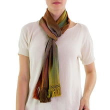 Load image into Gallery viewer, Handcrafted Rayon Scarf - Solola Autumn | NOVICA