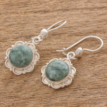 Load image into Gallery viewer, Fair Trade Floral Sterling Silver Dangle Jade Earrings - Green Forest Princess | NOVICA