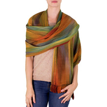 Load image into Gallery viewer, Guatemalan Rayon Shawl - Nature's Ethereal Inspiration | NOVICA