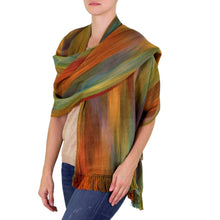 Load image into Gallery viewer, Guatemalan Rayon Shawl - Nature's Ethereal Inspiration | NOVICA