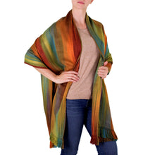 Load image into Gallery viewer, Guatemalan Rayon Shawl - Nature's Ethereal Inspiration | NOVICA
