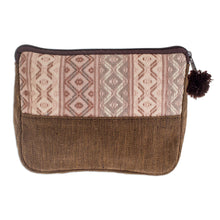 Load image into Gallery viewer, Handwoven Beige and Brown Cosmetic Case - Earth Whisper | NOVICA