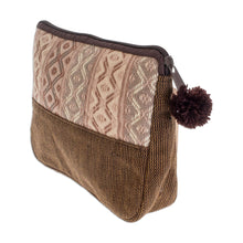 Load image into Gallery viewer, Handwoven Beige and Brown Cosmetic Case - Earth Whisper | NOVICA