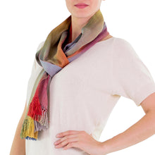 Load image into Gallery viewer, Rayon Scarf Woven by Hand - Solola Afternoon | NOVICA