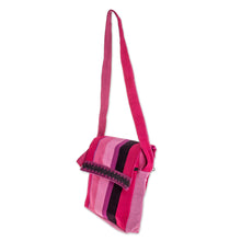 Load image into Gallery viewer, Handcrafted Cotton Messenger Bag Lined - Luscious Purple | NOVICA