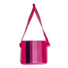 Load image into Gallery viewer, Handcrafted Cotton Messenger Bag Lined - Luscious Purple | NOVICA