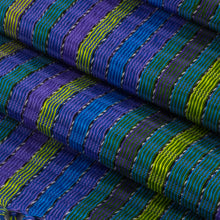 Load image into Gallery viewer, Hand Woven Cotton Shawl in Blues and Lilacs - Valley of Lavender | NOVICA