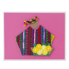 Load image into Gallery viewer, 4 All Occasion Pink Greeting Cards with Maya Weaving Insets - Pink Maya Flowers | NOVICA