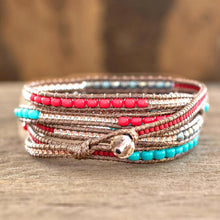Load image into Gallery viewer, Red Brown Wrap Bracelet from Artisan Crafted Beaded Jewelry - Fresh Achiote | NOVICA