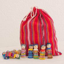Load image into Gallery viewer, Set of 100 Guatemalan Worry Dolls with Pouch in 100% Cotton - The Worry Doll Clan | NOVICA