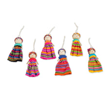 Load image into Gallery viewer, Set of 6 Guatemalan Worry Doll Ornaments Crafted by Hand - Worry Dolls Share the Love | NOVICA
