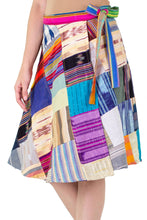 Load image into Gallery viewer, Handwoven Maya Patchwork Cotton Wrap Skirt - Maya Mix-up | NOVICA