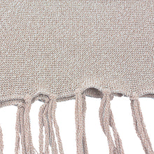 Load image into Gallery viewer, Cotton Poncho with Fringe Beige Colored from Guatemala - Spontaneous Style in Khaki | NOVICA