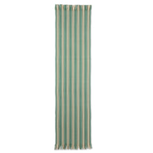 Load image into Gallery viewer, Green Striped Cotton Table Runner from Guatemala - Forest Path | NOVICA