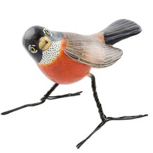 Load image into Gallery viewer, Artisan Crafted Robin Clay Bird Figurine from Guatemala - Robin | NOVICA