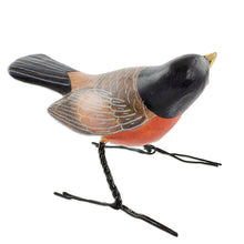 Load image into Gallery viewer, Artisan Crafted Robin Clay Bird Figurine from Guatemala - Robin | NOVICA