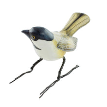 Load image into Gallery viewer, Hand Painted Black Capped Chickadee Clay Bird Figurine - Chickadee | NOVICA