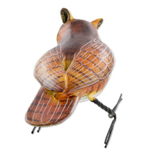 Load image into Gallery viewer, Hand Sculpted, Painted Ceramic Great Horned Owl Figurine - Great Horned Owl | NOVICA