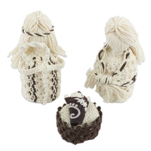Load image into Gallery viewer, 4-Piece Handcrafted Cotton Macramé Nativity Scene - Hopeful Arrival | NOVICA