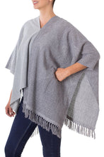 Load image into Gallery viewer, Guatemalan Handwoven Natural and Recycled Cotton Poncho - Textures of Guatemala | NOVICA