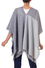 Load image into Gallery viewer, Guatemalan Handwoven Natural and Recycled Cotton Poncho - Textures of Guatemala | NOVICA