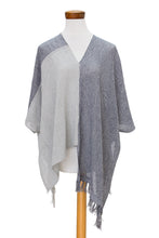 Load image into Gallery viewer, Guatemalan Handwoven Natural and Recycled Cotton Poncho - Textures of Guatemala | NOVICA