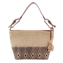 Load image into Gallery viewer, Leather-Accented All Cotton Maya Style Shoulder Bag - Maya Ixcaco | NOVICA