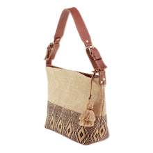 Load image into Gallery viewer, Leather-Accented All Cotton Maya Style Shoulder Bag - Maya Ixcaco | NOVICA