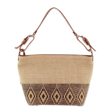 Load image into Gallery viewer, Leather-Accented All Cotton Maya Style Shoulder Bag - Maya Ixcaco | NOVICA