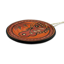 Load image into Gallery viewer, Orange Hummingbird Chorotega Pottery Decorative Wall Art - Nourished by Nectar | NOVICA