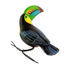 Load image into Gallery viewer, Ceramic Figurine of a Keel-Billed Toucan from Guatemala - Keel-Billed Toucan | NOVICA
