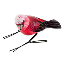 Load image into Gallery viewer, Ceramic Figurine of a Pink Warbler Bird from Guatemala - Pink Warbler | NOVICA