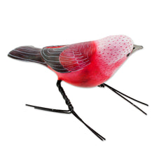 Load image into Gallery viewer, Ceramic Figurine of a Pink Warbler Bird from Guatemala - Pink Warbler | NOVICA