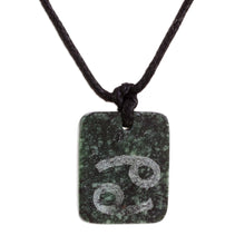 Load image into Gallery viewer, Jade Zodiac Cancer Pendant Necklace from Guatemala - Verdant Cancer | NOVICA