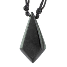 Load image into Gallery viewer, Adjustable Jade Pendant Necklace in Black from Guatemala - Real Stone | NOVICA