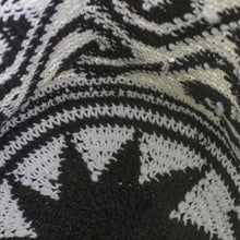 Load image into Gallery viewer, Wave Motif Cotton Bucket Bag in Black and White - Black and White Waves | NOVICA