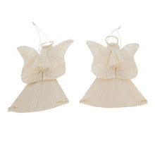 Load image into Gallery viewer, Natural Fiber Angel Ornaments from Costa Rica (Pair) - Holy Announcement | NOVICA