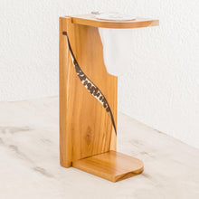 Load image into Gallery viewer, Teak Wood and Resin Single-Serve Drip Coffee Stand - Fresh Beans | NOVICA