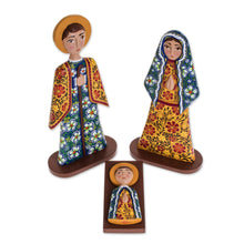 Load image into Gallery viewer, Hand Carved and Painted Wood Nativity Scene (4 Piece) - Garden Nativity | NOVICA