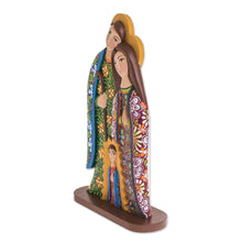 Load image into Gallery viewer, Handcrafted Colorful Floral Wood Nativity Scene Statuette - Hope in Bloom | NOVICA