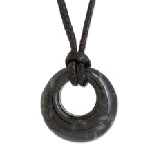 Load image into Gallery viewer, Circular Jade Adjustable Pendant Necklace from Guatemala - Verdant Circle | NOVICA