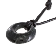 Load image into Gallery viewer, Circular Jade Adjustable Pendant Necklace from Guatemala - Verdant Circle | NOVICA