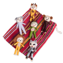 Load image into Gallery viewer, Jungle-Themed Cotton Decorative Worry Dolls (Set of 6) - Jungle Quitapenas | NOVICA