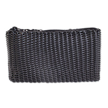 Load image into Gallery viewer, Handwoven Recycled Plastic Cosmetic Bag in Black - Eco Weave in Black | NOVICA