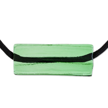 Load image into Gallery viewer, Green Recycled Glass Pendant Necklace from Costa Rica - Crystalline Green | NOVICA