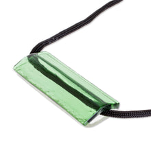 Load image into Gallery viewer, Green Recycled Glass Pendant Necklace from Costa Rica - Crystalline Green | NOVICA