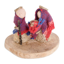 Load image into Gallery viewer, Natural Fiber Nativity Sculpture with Handwoven Cotton - Lovely Family | NOVICA