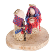 Load image into Gallery viewer, Natural Fiber Nativity Sculpture with Handwoven Cotton - Lovely Family | NOVICA